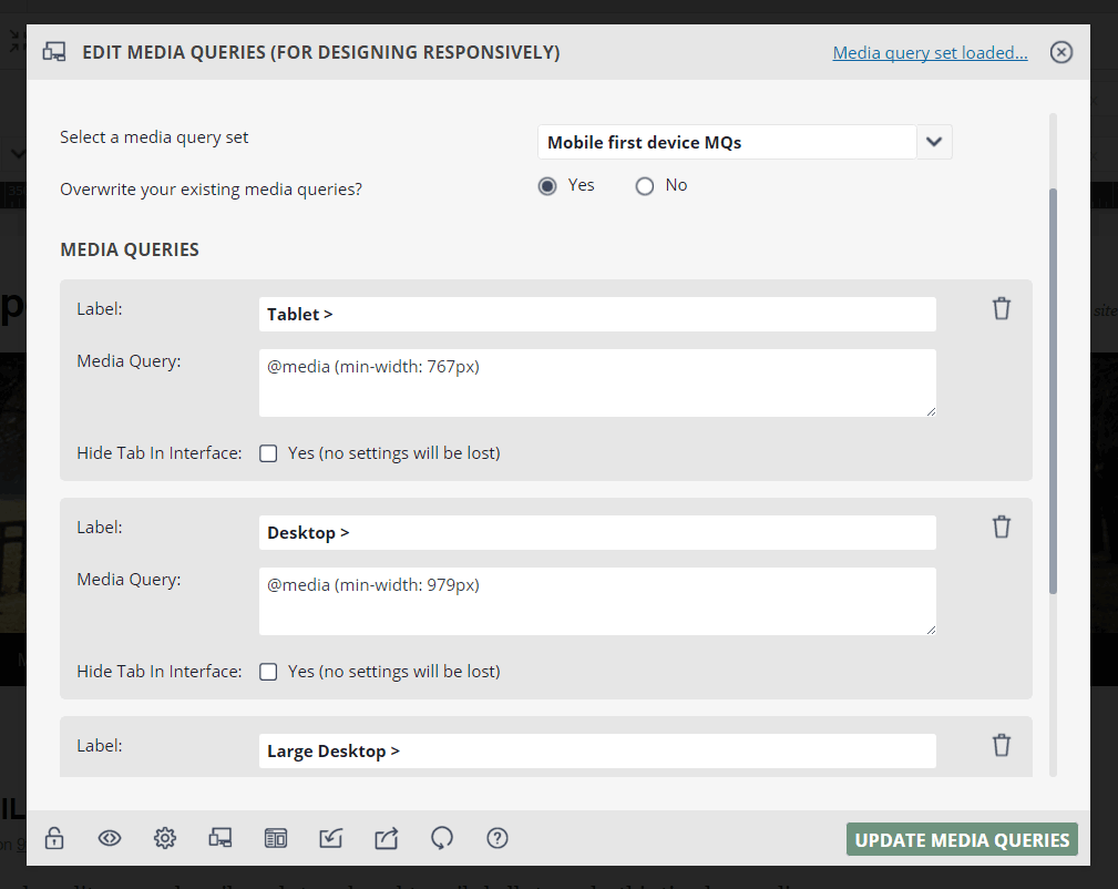 Mobilefirst vs Desktopfirst Microthemer