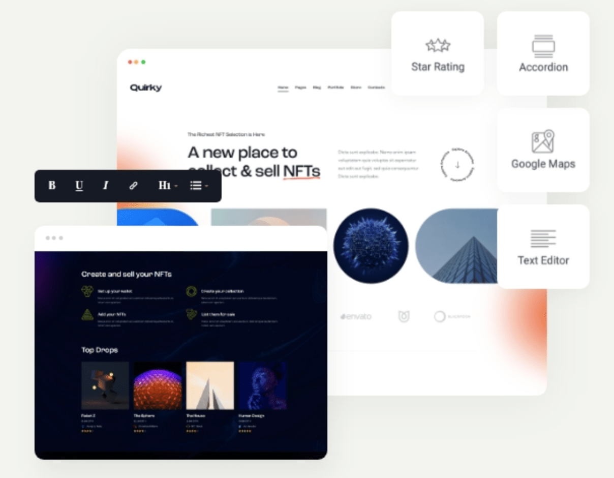 Quirky Review NFT, Token & Blockchain WCFM Marketplace WordPress