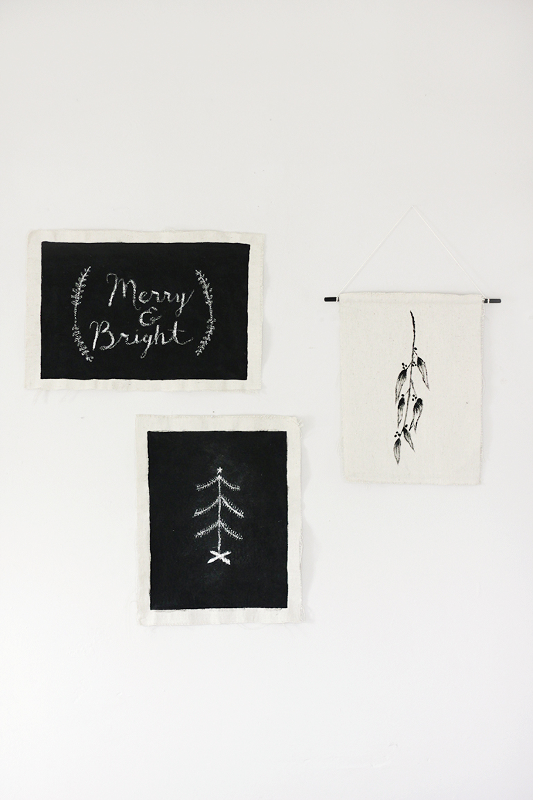 DIY Holiday Canvas Chalk Art The Merrythought