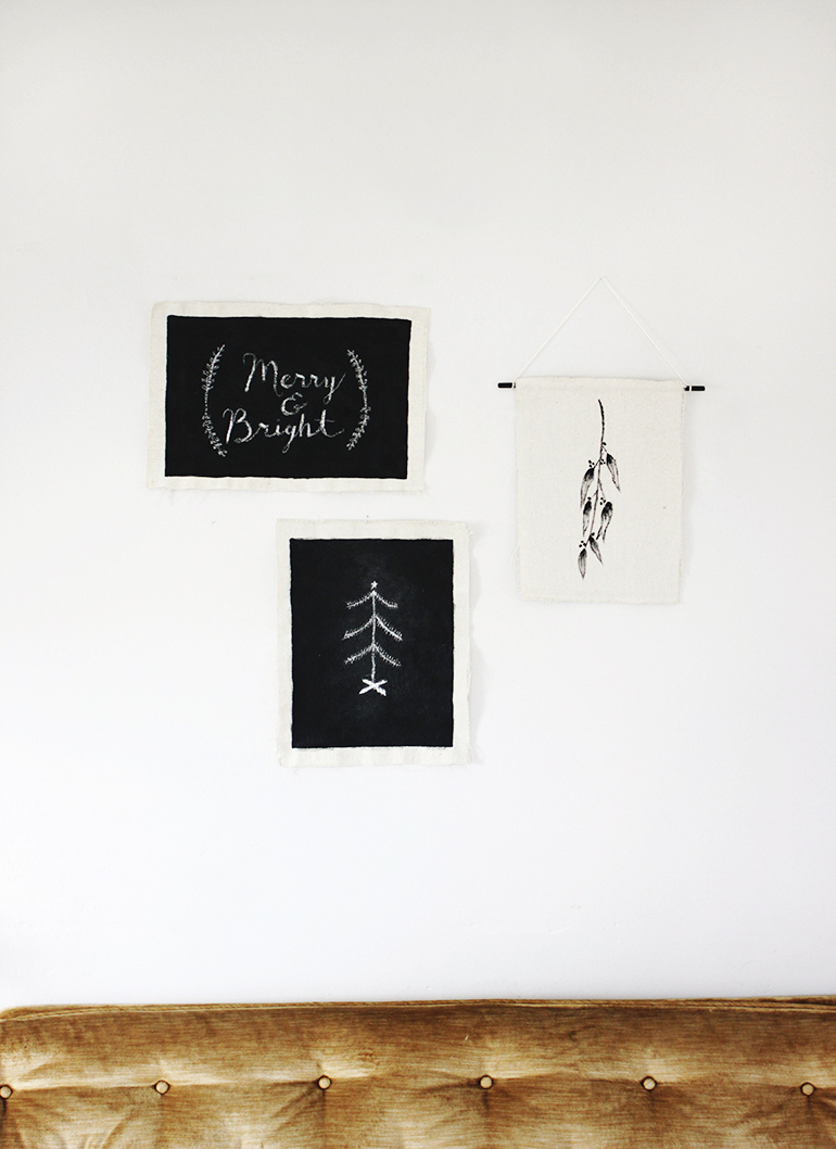 DIY Holiday Canvas Chalk Art The Merrythought