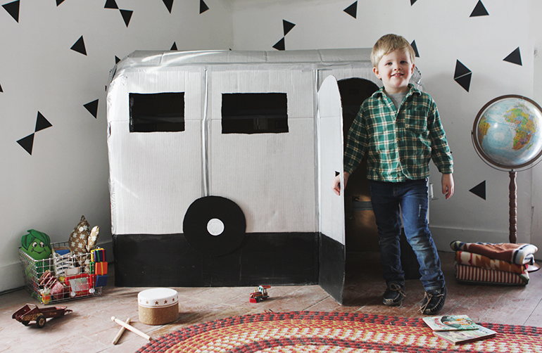 DIY Cardboard Camper Playhouse The Merrythought