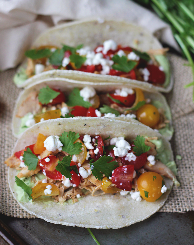 Chicken and Cherry Tomato Tacos with Avocado Crema The Merrythought