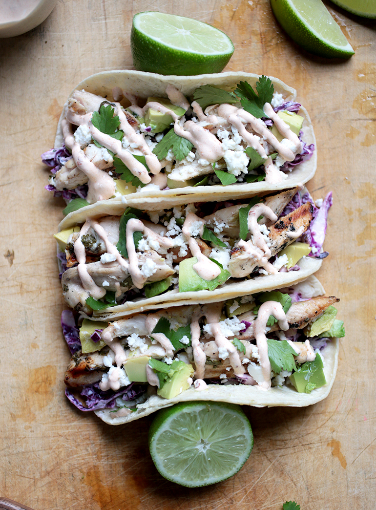 Cilantro Lime Chicken Tacos with Chipotle Crema The Merrythought