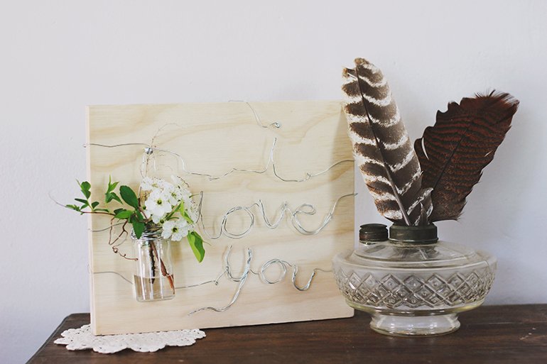 Wire Words & Vase Plaque. The Merrythought