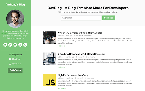 DevBlog Free Bootstrap 5 Blog Template for Developers UX Centred