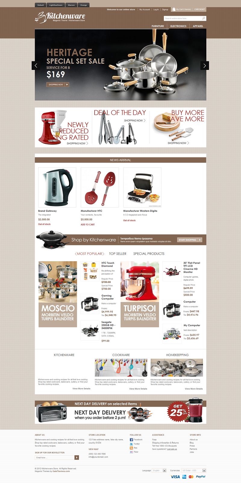 Gala Homart Premium Magento KitchenWare Store Theme