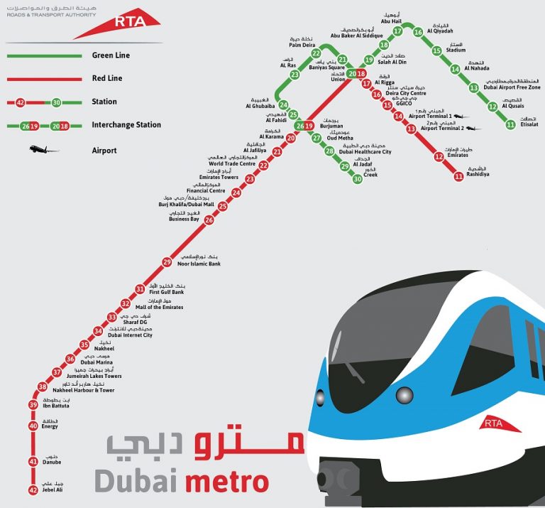 Dubai Metro Stations, Route Map, Fare & Timings [2021]