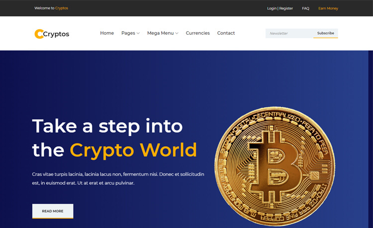 Cryptos - Free Html5 Crypto Website Template Made With Bootstrap 4