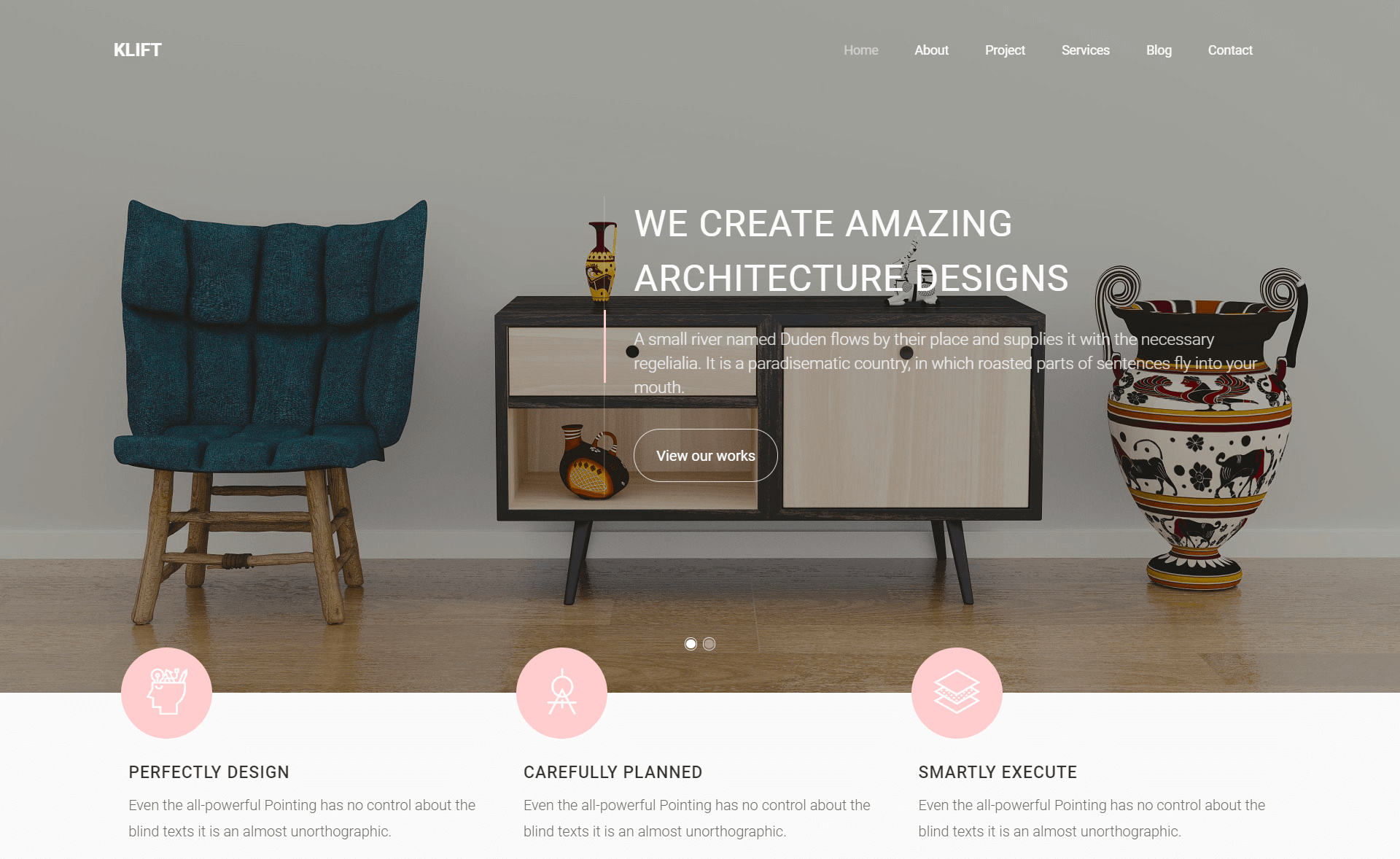 Klift Free Bootstrap 4 HTML5 Interior Design Agency site Template