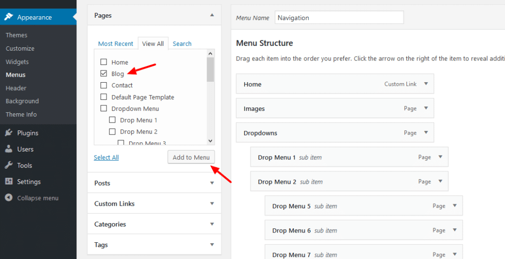 Custom Menus ThemeZee