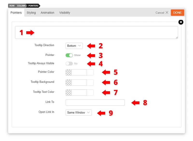 Pointers • Themify