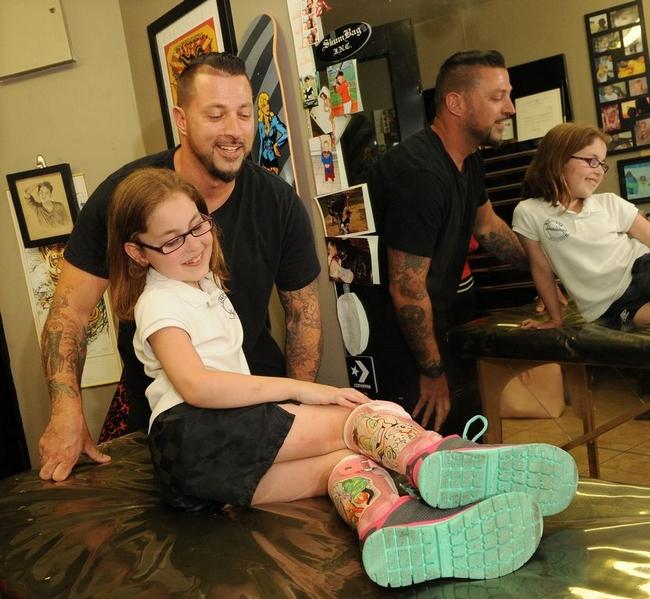 Girl With Cerebral Palsy Get Badass Leg Brace Art From a Tattoo Artist