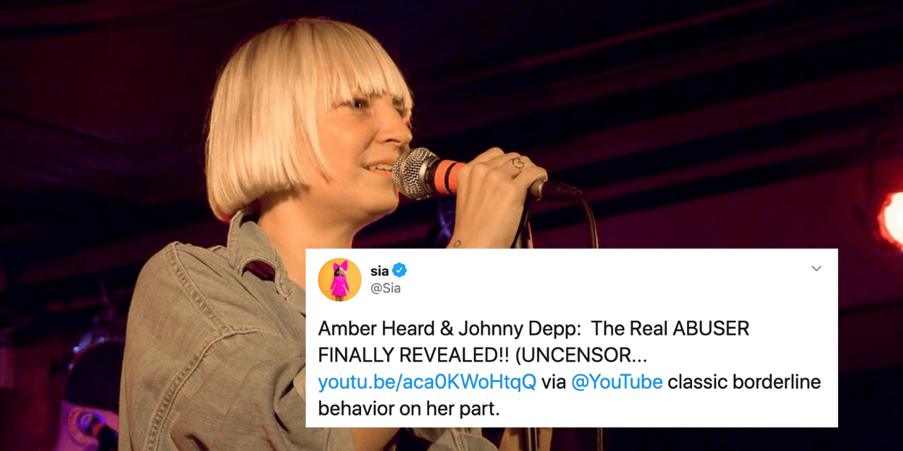 Sia Uses ‘Borderline’ as an Insult While Defending Johnny Depp The Mighty