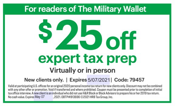 H&R Block - $25 Coupon Code for In-Store Tax Preparation - 2021
