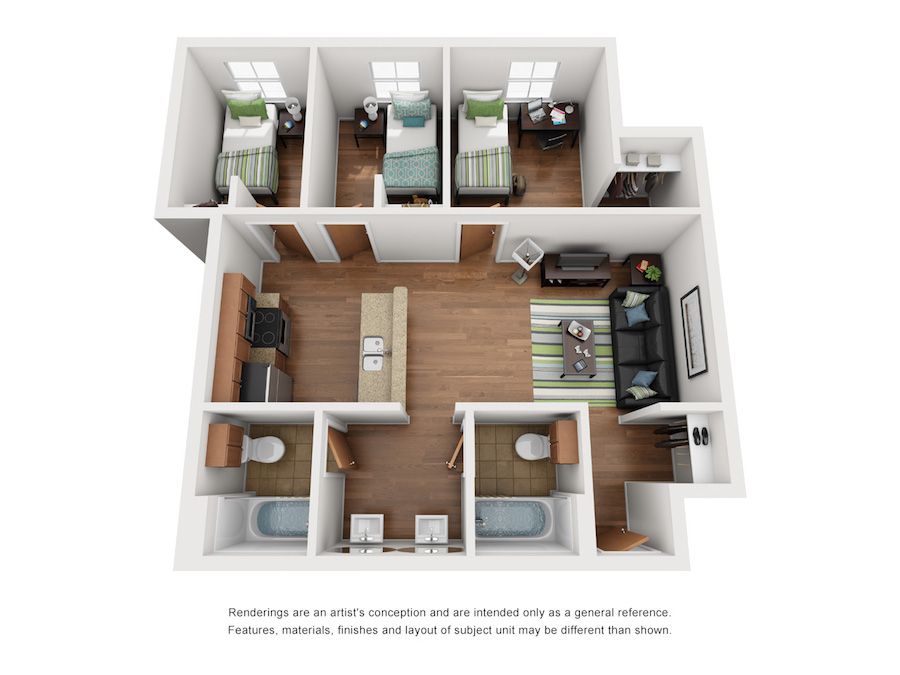 Residential Apartments Floor Plans in Keene The Mills of Keene
