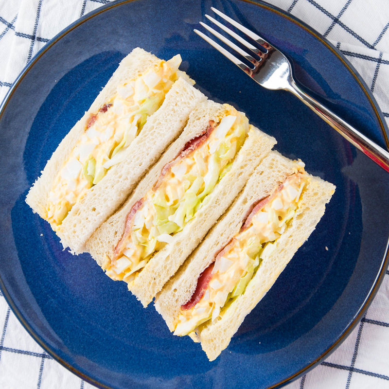 Japanese Egg Salad Sandwich with Bacon and Coleslaw The Missing Lokness