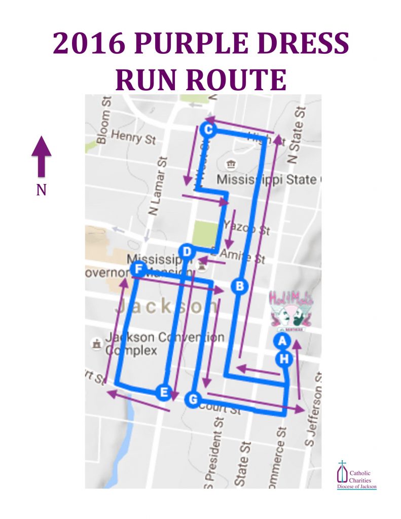 Catholic Charities 2016 Purple Dress Run Route The Mississippi Link