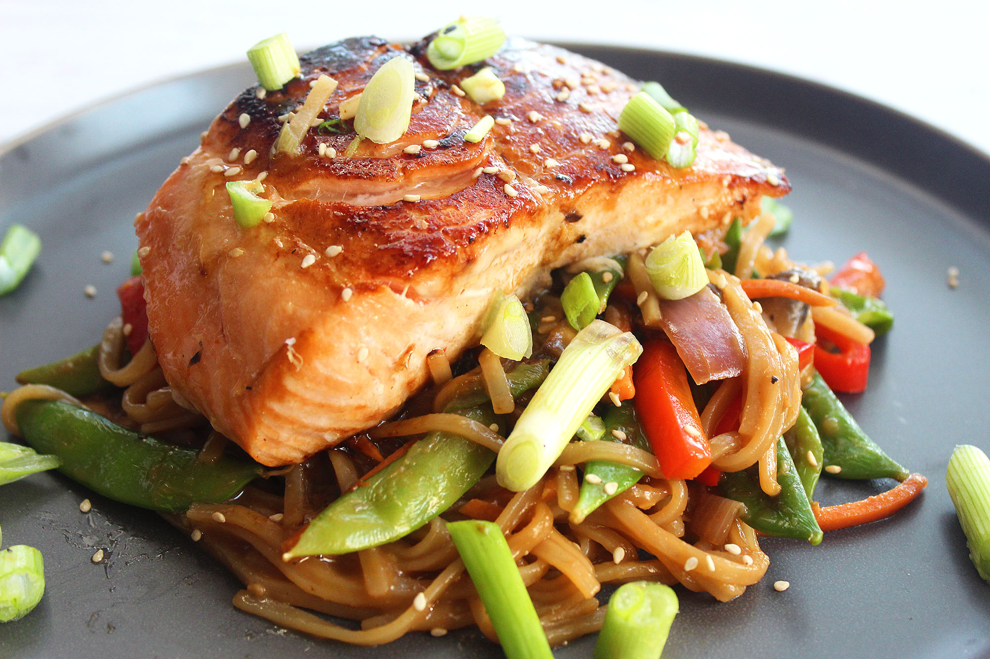 Asian Salmon with Stir Fry Noodles The Mixed Menu