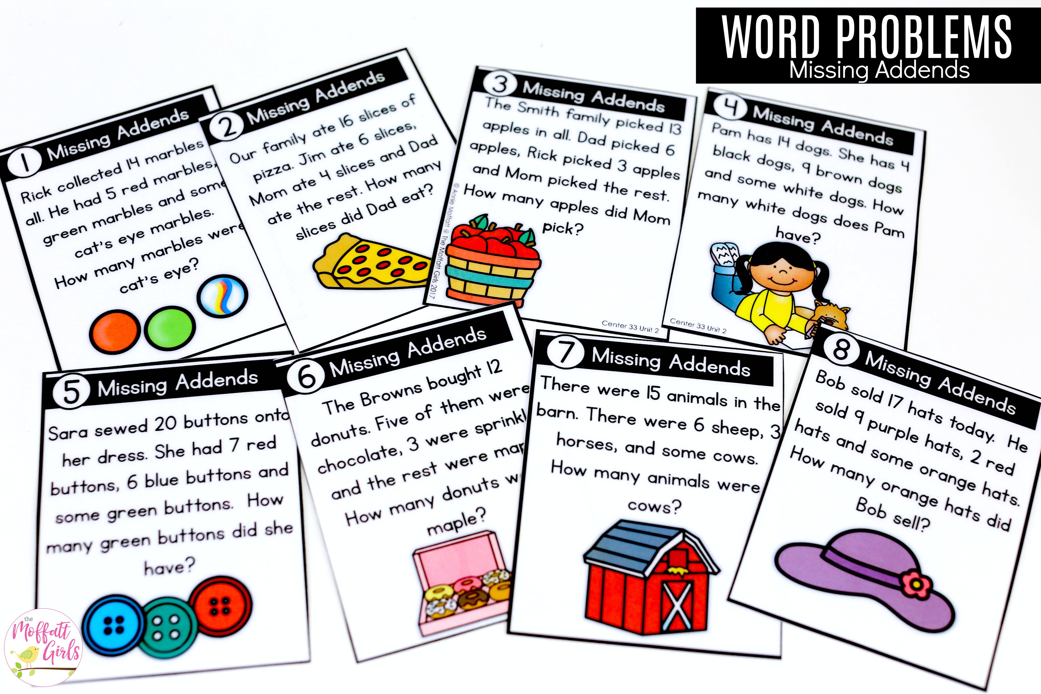 Word Problems Missing Addends 2b