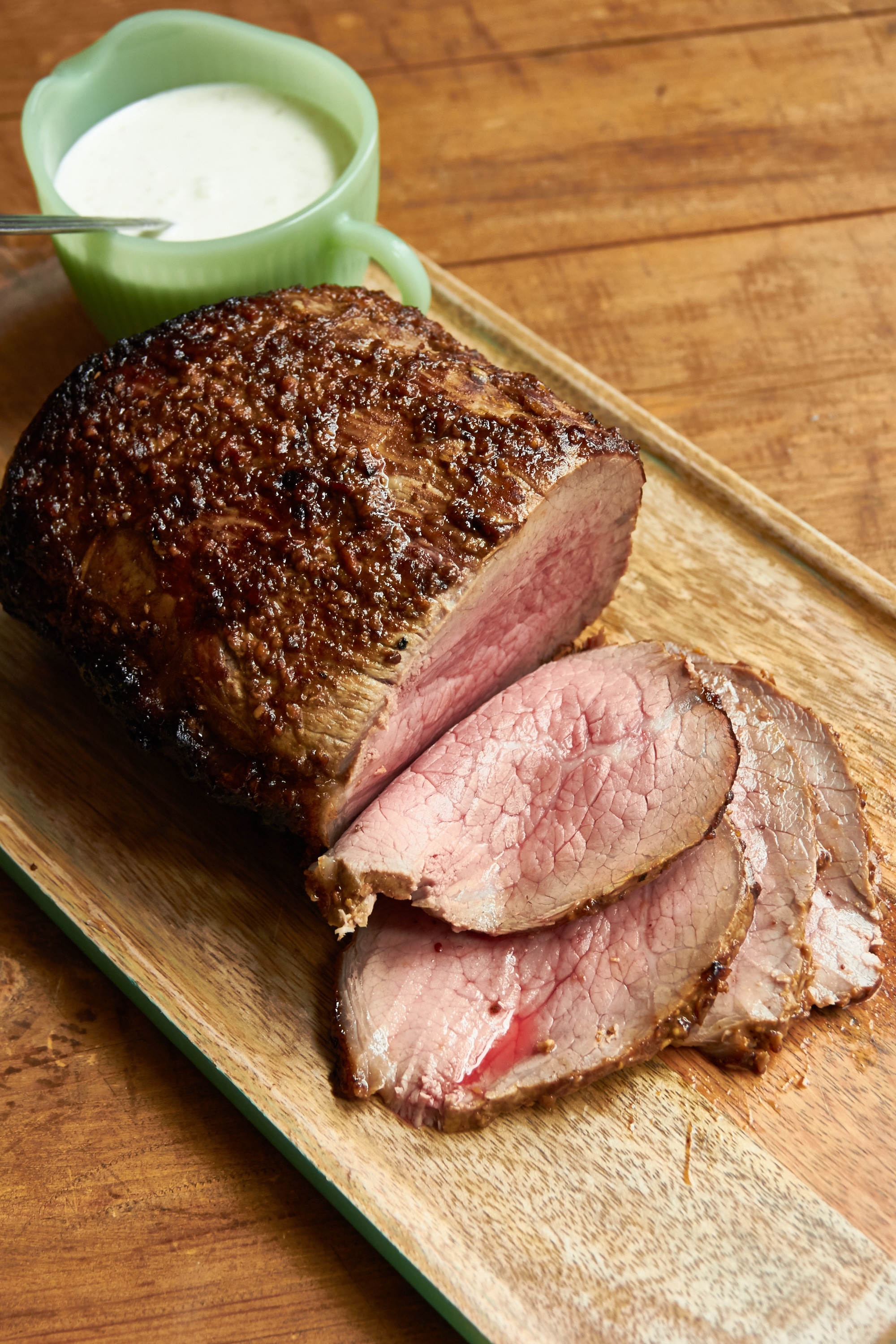 Roast Beef with Mustard Garlic Crust and Horseradish Sauce The Mom 100