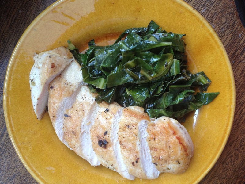 Spanish Rubbed Chicken Breasts with Collard Greens The Mom 100