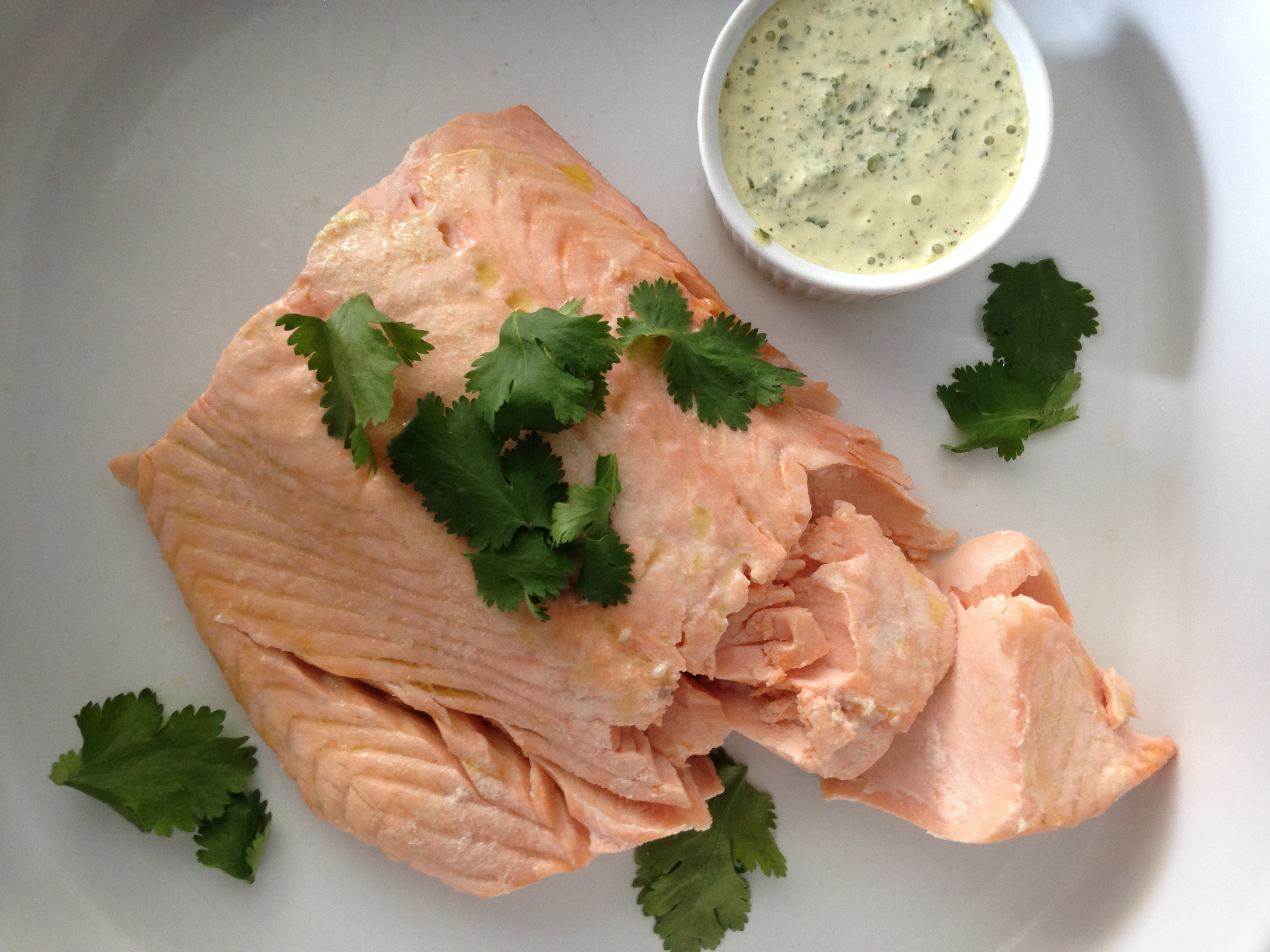 Poached Salmon with Cilantro Sauce The Mom 100 The Mom 100