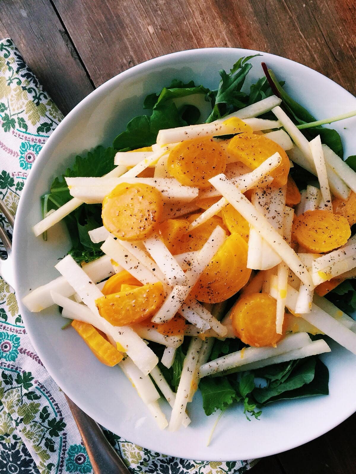 Spring Greens Salad with Kohlrabi and Golden Beets The Mom 100 The