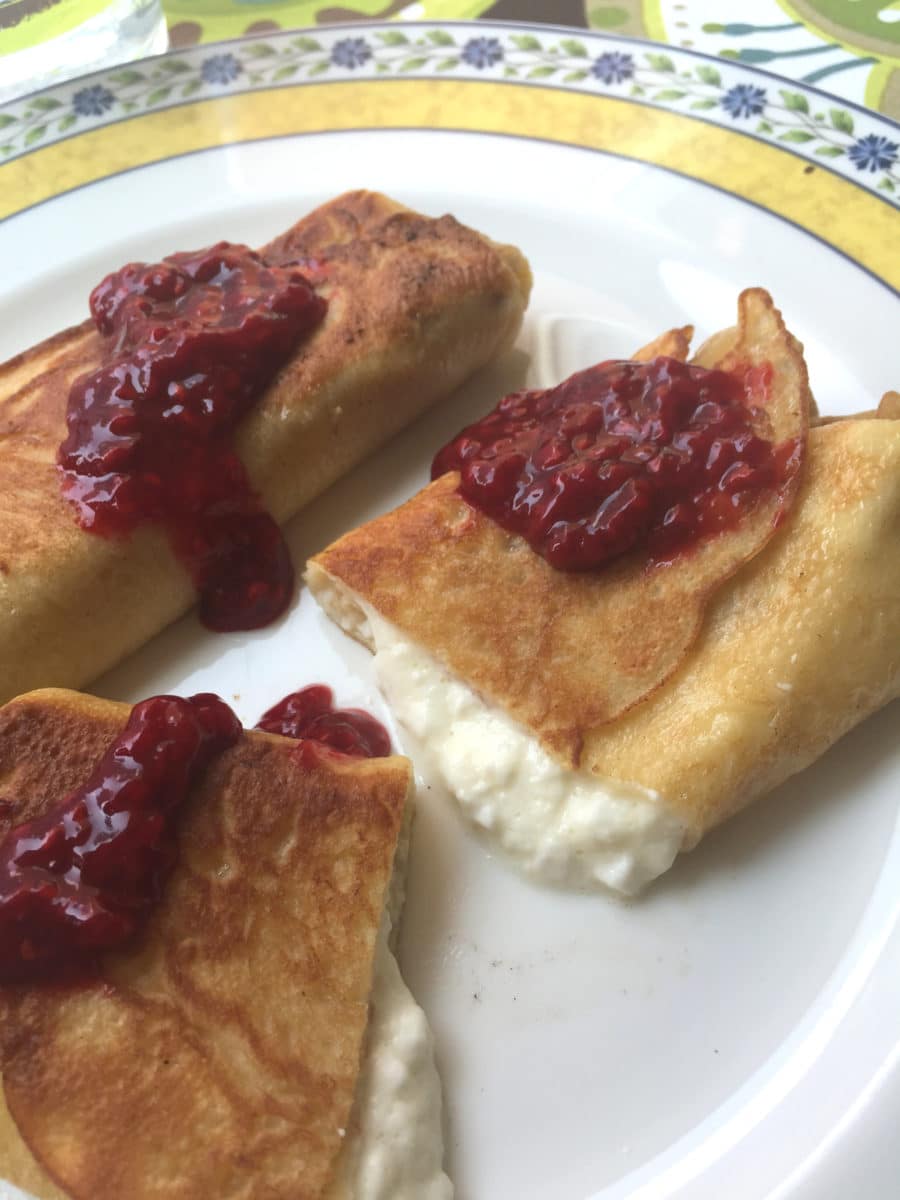 Blintzes with Sour Cream, Cottage Cheese and Berries The Mom 100 The