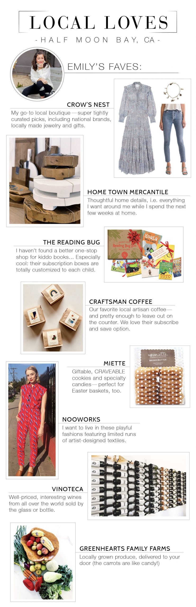 Local Love & Nationwide Shipping Em's Half Moon Bay Shopping Faves