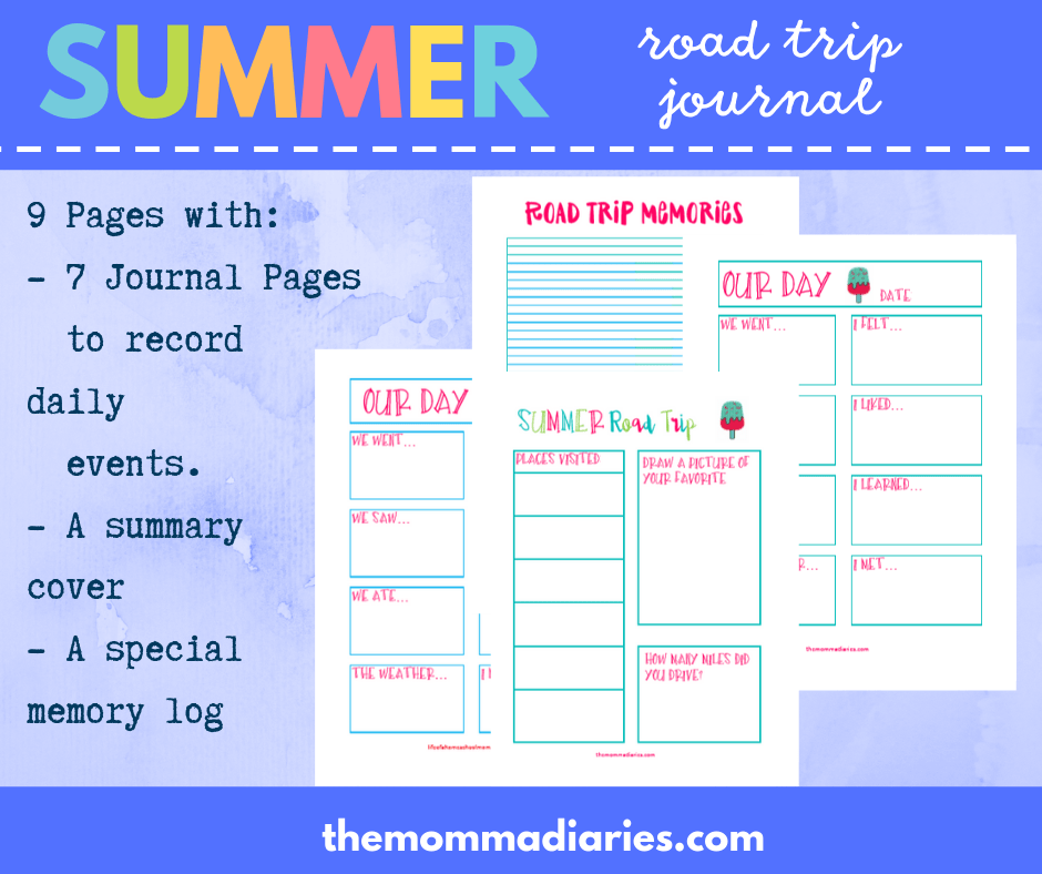 Summer Road Trip Journal Printable The Momma Diaries