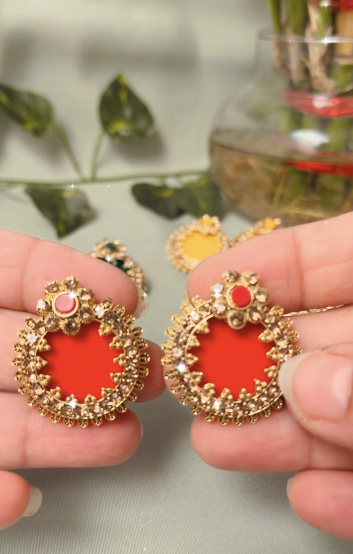 Crimson Red Velvet Rings The Mona Collection