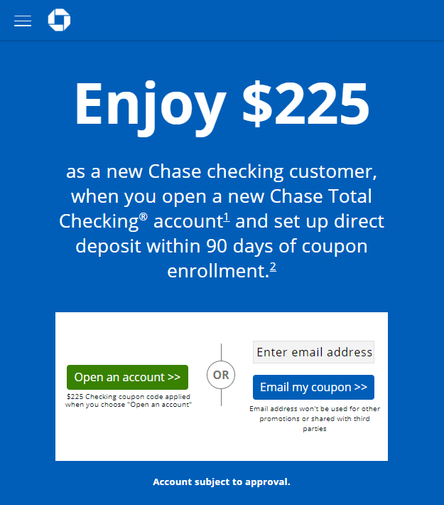 Chase 225 Checking Bonus The Money Ninja