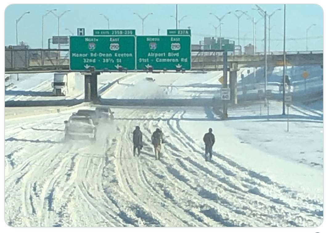 This is what highways in Texas look like right now...