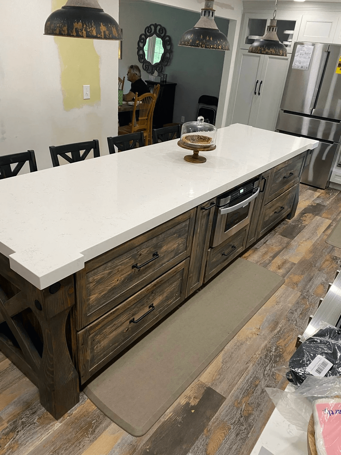 Custom Rustic 12ft. Kitchen Island The Moulding Group