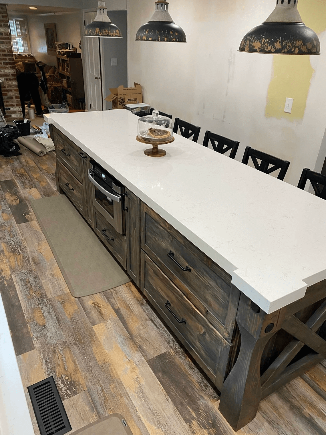 Custom Rustic 12ft. Kitchen Island The Moulding Group