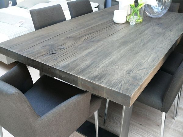 20 Ideas of Thick White Marble Slab Dining Tables with Weathered Grey