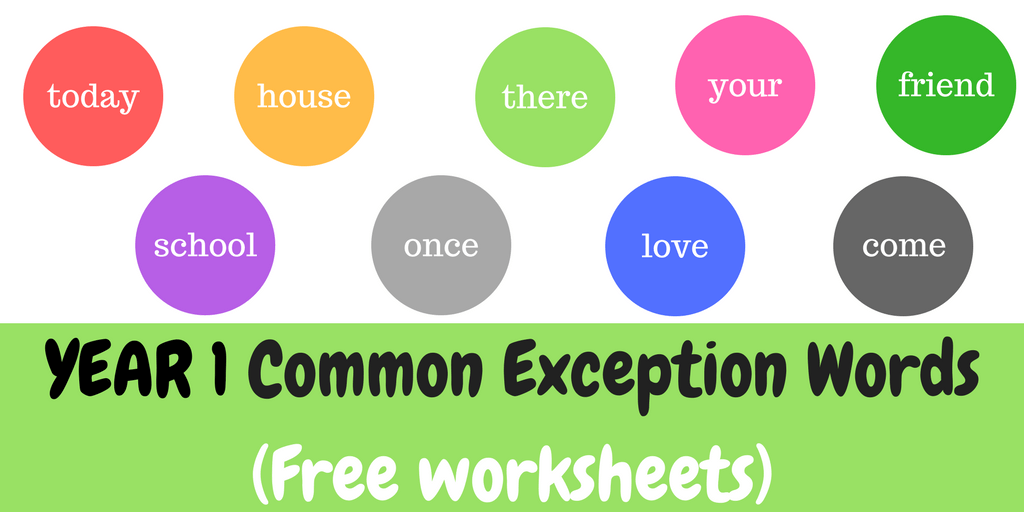 Year 1 Common Exception Words (Free worksheets) The Mum