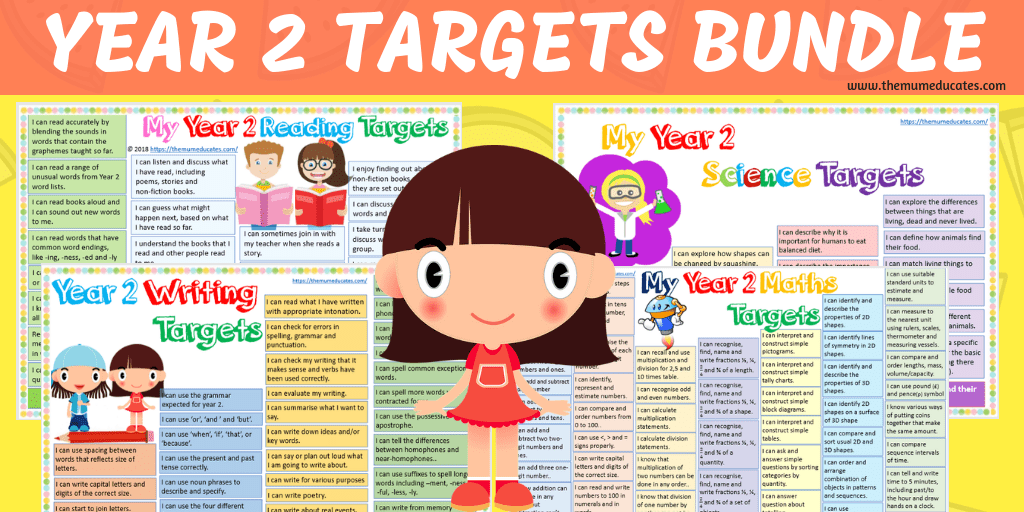 Year 2 Targets Bundle Reading, Writing, Math and Science