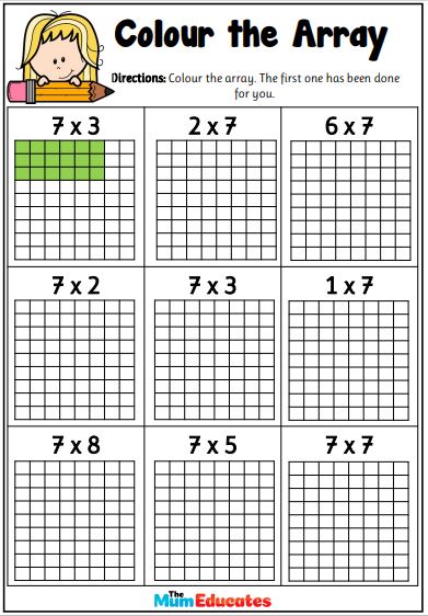 7 Times Table Chart - Display Poster - Worksheets - The Mum Educates