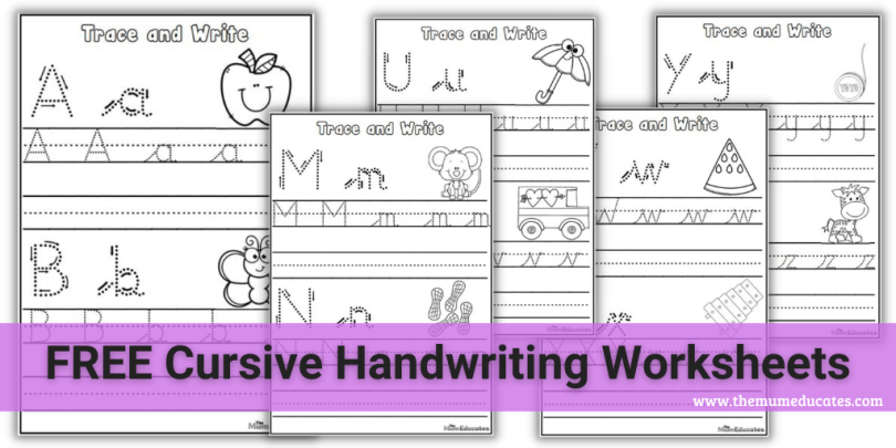 FREE Alphabet Letters in Cursive Worksheets - The Mum Educates