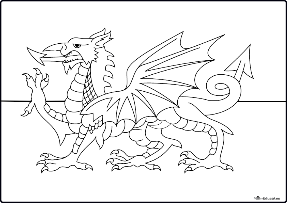 Free Welsh Flag Colouring Page The Mum Educates
