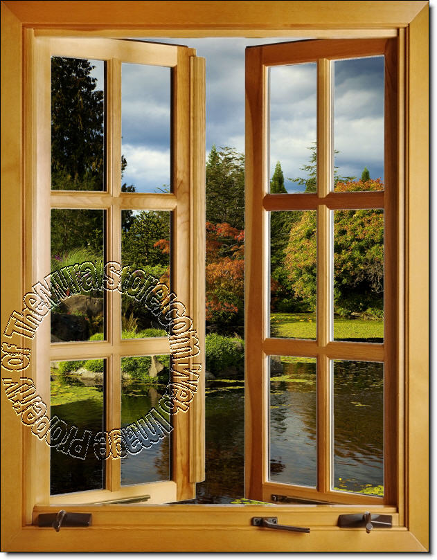 Peaceful Lake Window 1Piece Peel & Stick Wall Mural