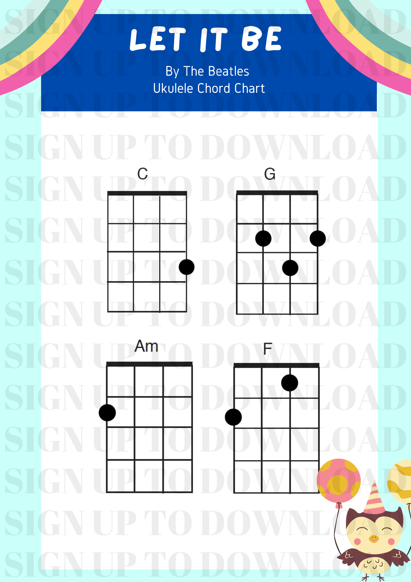 Let It Be Ukulele Chords Charts // The Musical Me