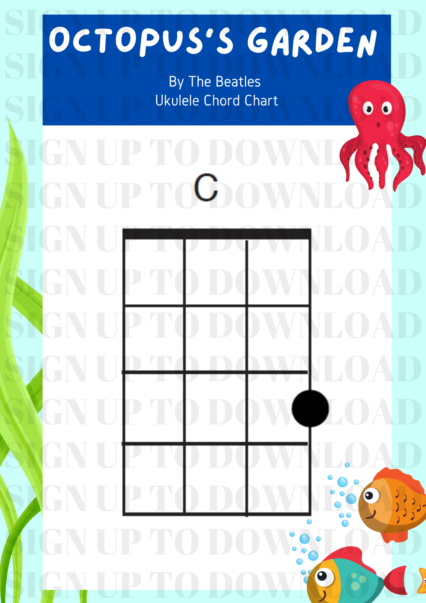 Octopus's Garden Ukulele Chords Chart // The Musical Me