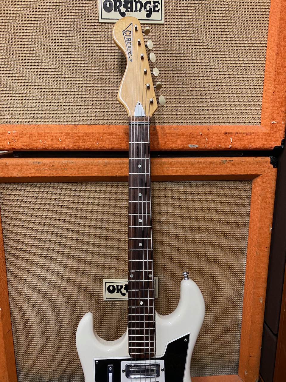 Vintage 1960s Watkins WEM Circuit Four White Left Handed Guitar