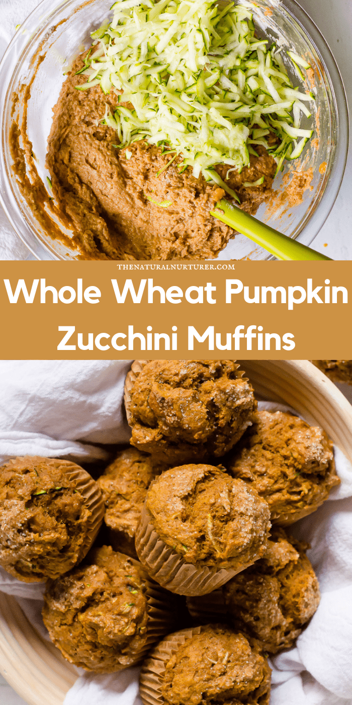 Fluffy Whole Wheat Pumpkin Zucchini Muffins The Natural Nurturer