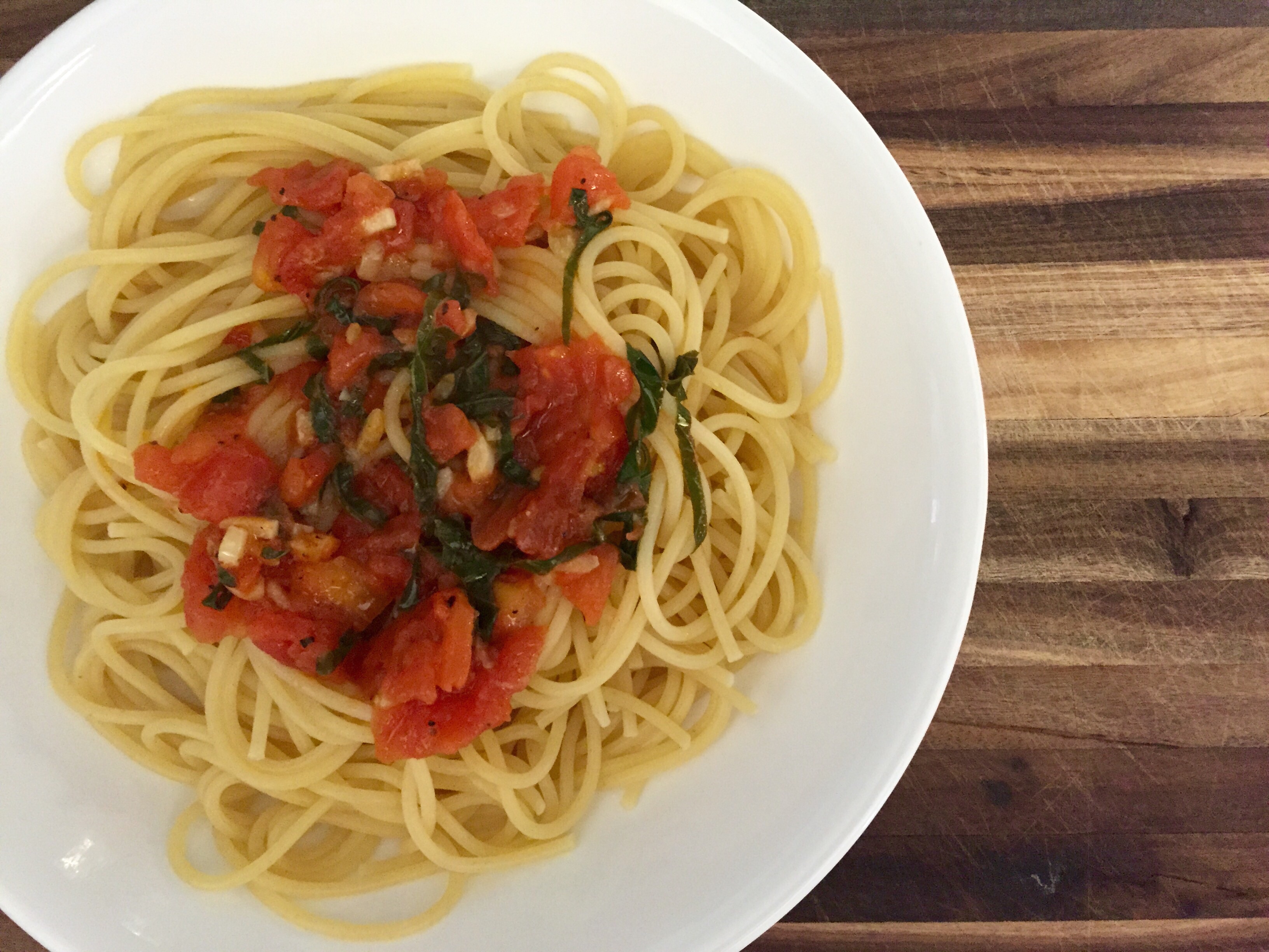 Spaghetti Caprese thenerdypantry
