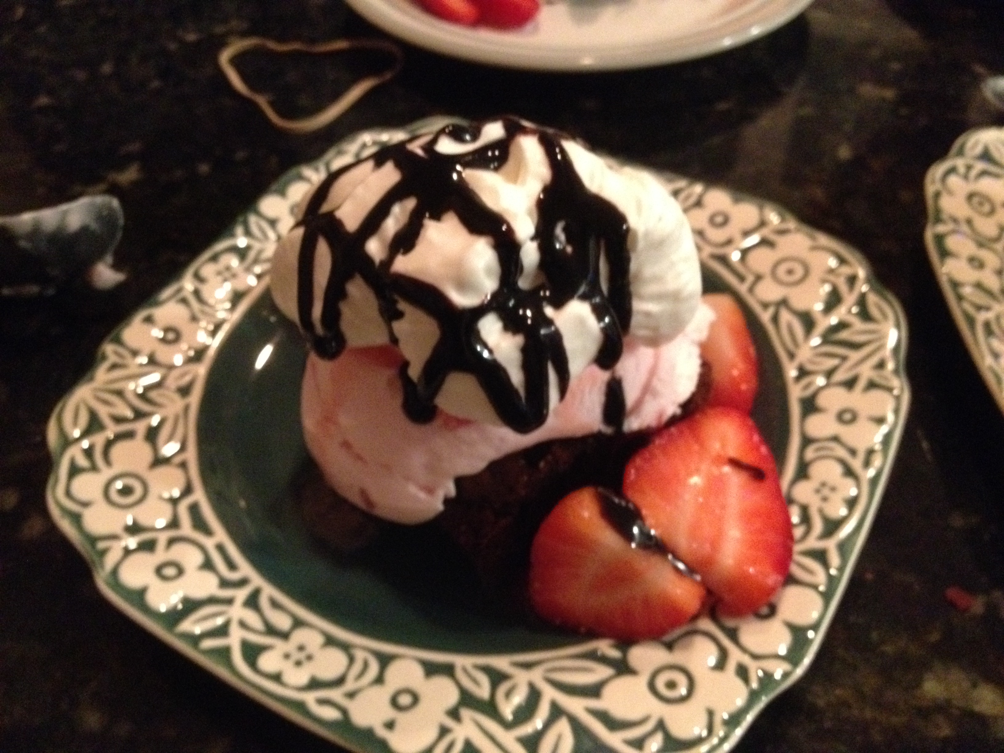 Elegant Chewy Brownie w/ Ice Cream Dessert The Net Gourmet