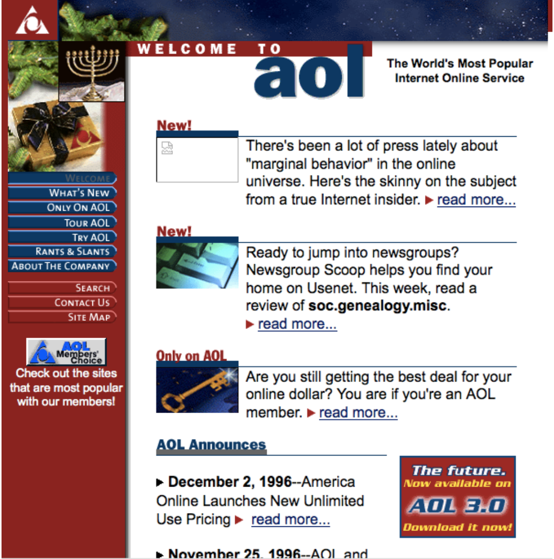 sites Through the Ages Tracking AOL, Yahoo and ESPN