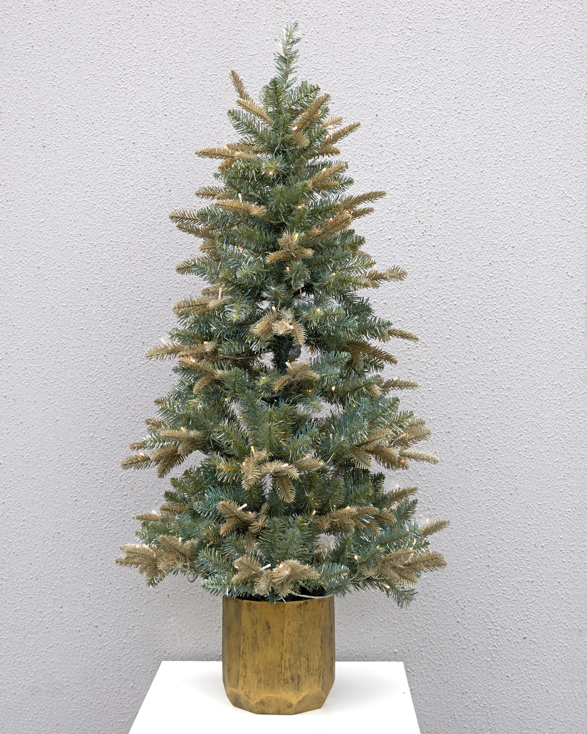 Green & Gold Prelit Christmas Tree 4.5’ The Nice List